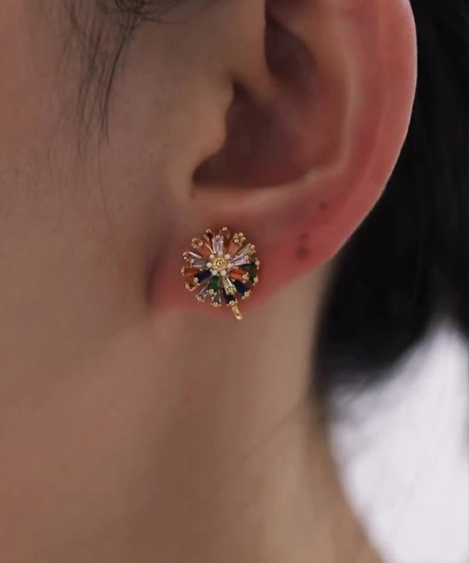 New Rainbow Sterling Silver Zircon Stud Earrings