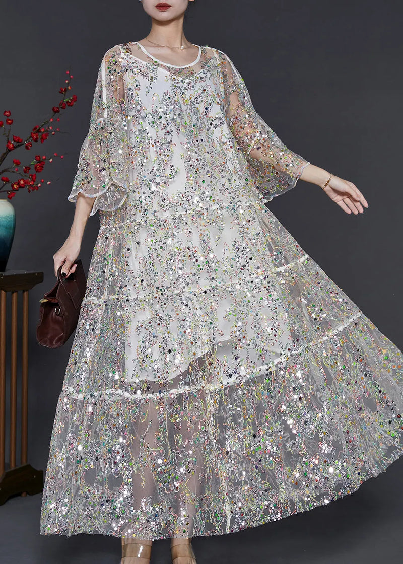 Apricot Sequins Tulle Holiday Dresses Summer