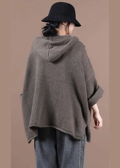 New Chocolate Loose Long Sleeve Fall Sweater Jackets