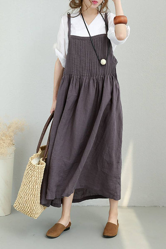 Summer Strap Linen Long Dress Clothes