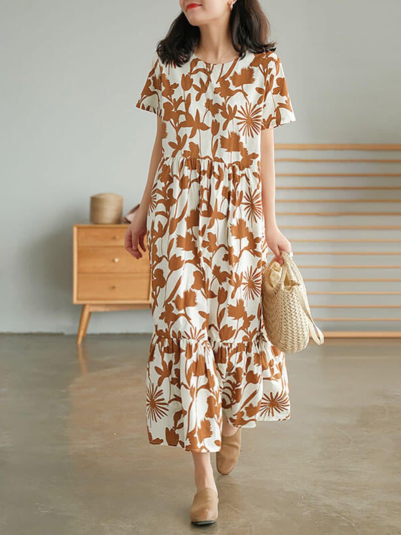 100% Cotton O-neck Dress