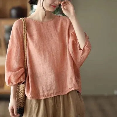 Summer Loose Linen T-shirt