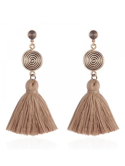 Kanna Whirlpool Tassel Earrings