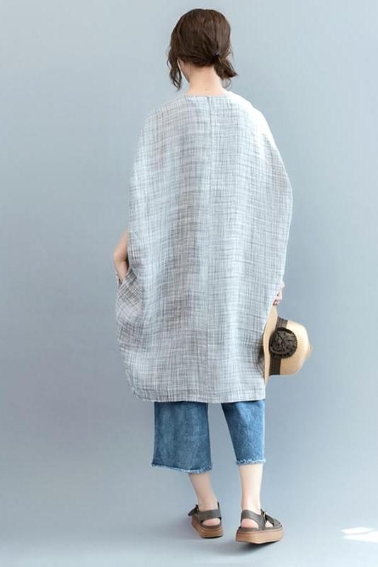 Summer Loose Bat Style Dress Linen Clothes for