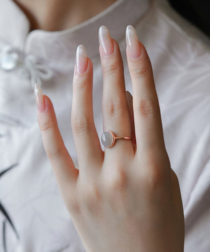 Gold Sterling Silver Overgild Jade Rings