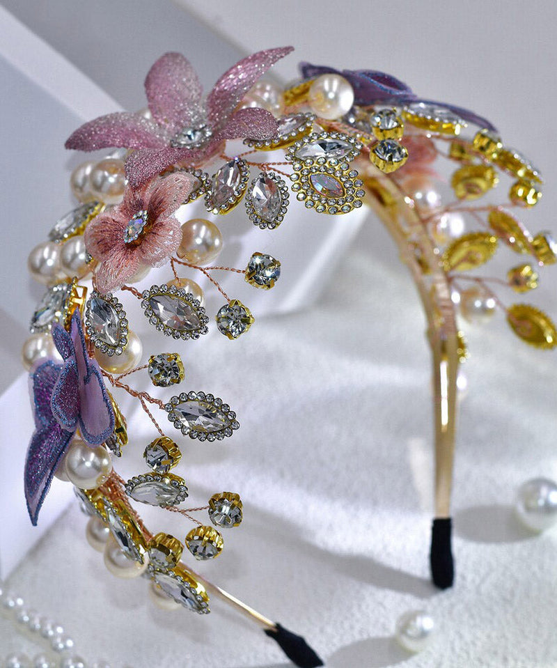 Art Multicolor Zircon Crystal Pearl Hairpiece