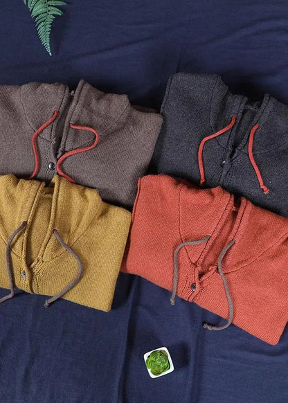 New Chocolate Loose Long Sleeve Fall Sweater Jackets