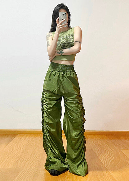 Style Black Cinched High Waisted Pants Summer