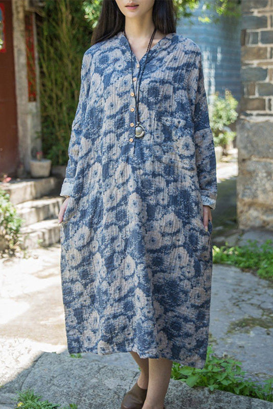 -cotton Linen Loose Fitting Dress