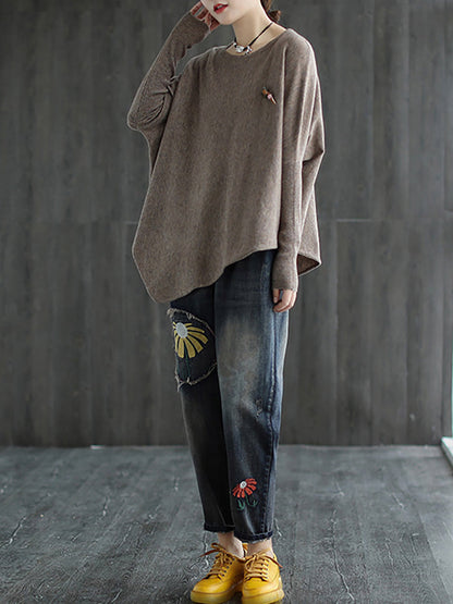 Irregular Hem Loose Sweater