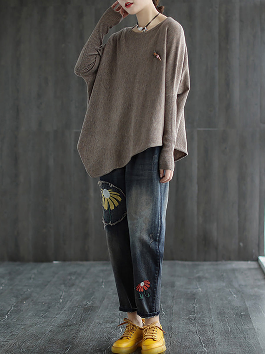 Irregular Hem Loose Sweater