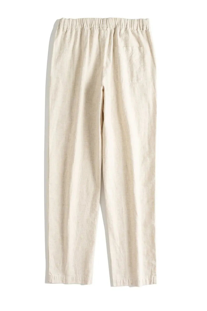 Pure Color Linen Pants Drawing Trousers