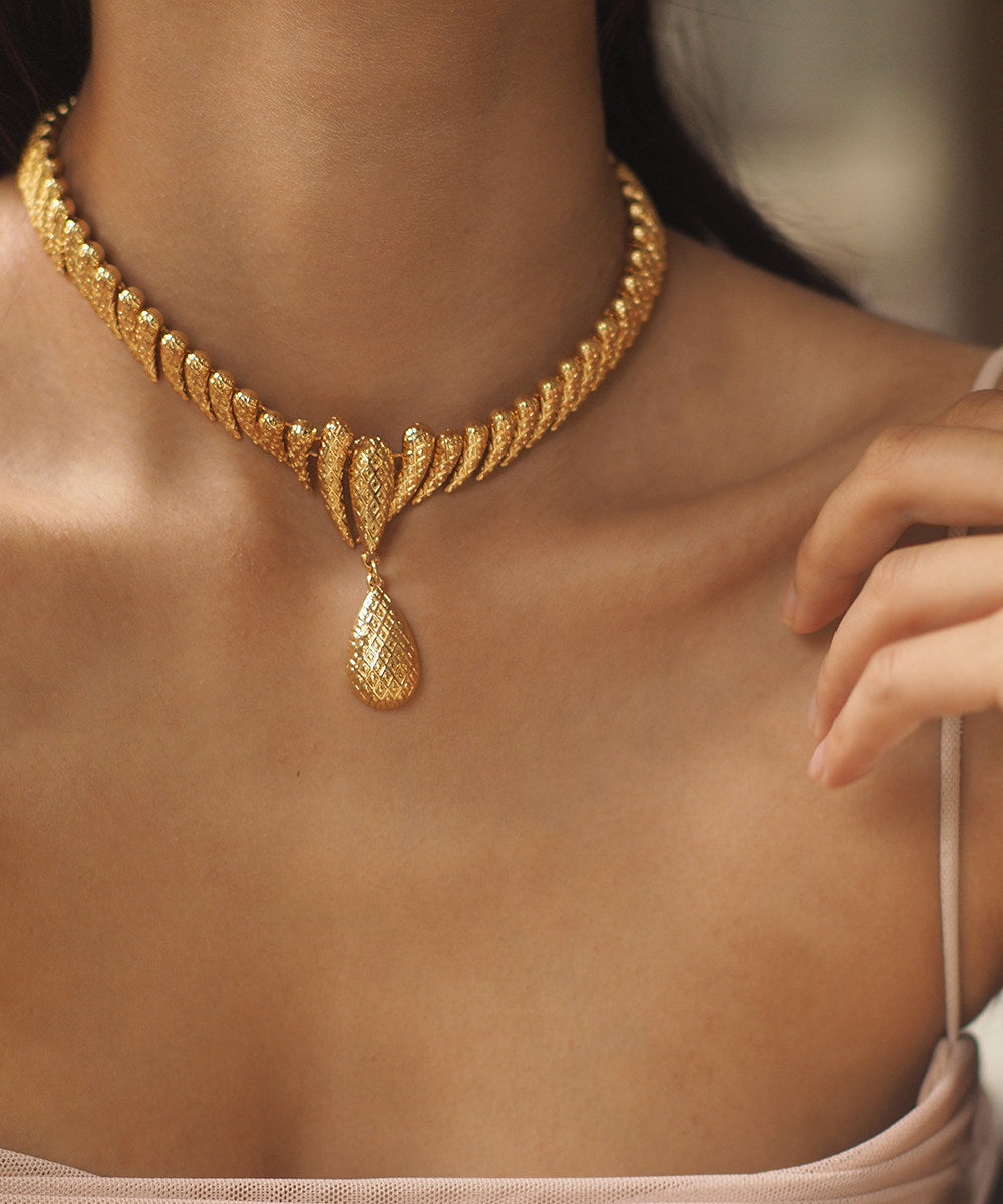 Handmade Golden Copper Choker