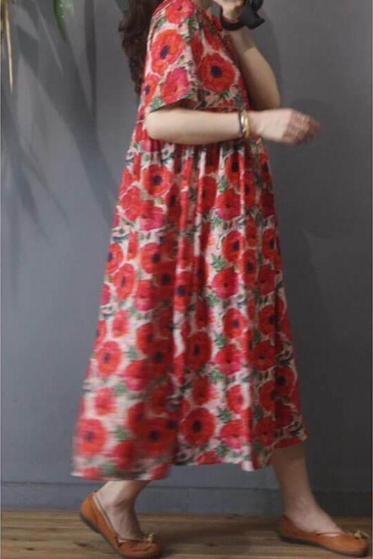 Linen Short Sleeve Dress