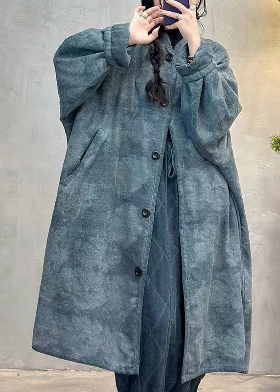 Purple Pockets Tie Dye Fine Cotton Filled Coat Winter