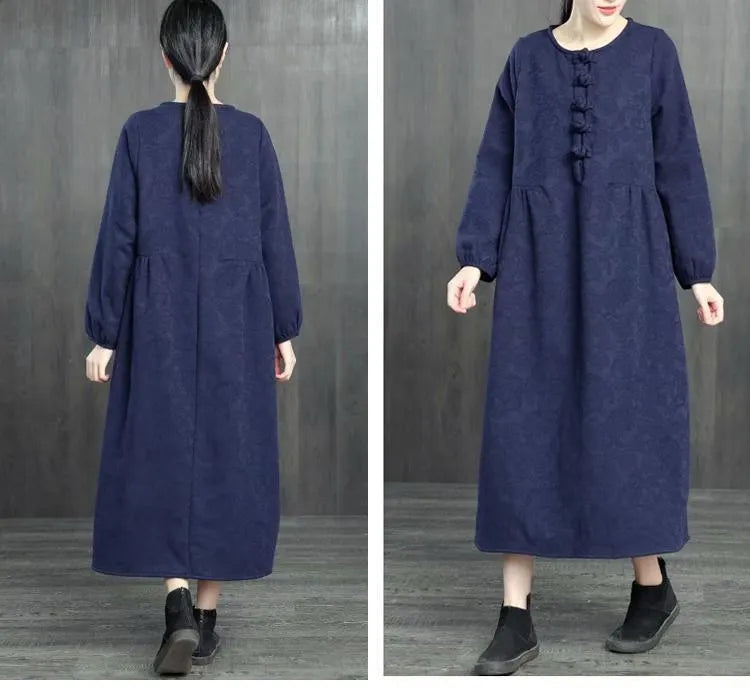 Loose Cotton Linen Brushed Dresses