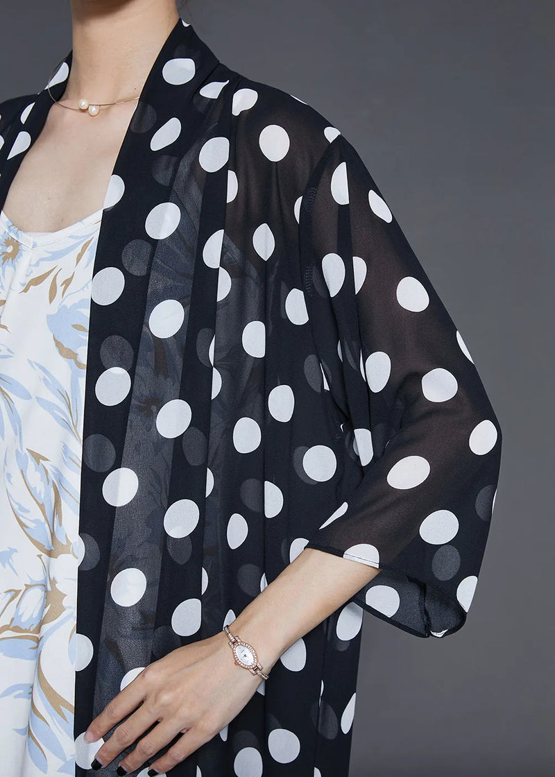 Diy Black Oversized Print Chiffon Upf 50+ Cardigans Summer