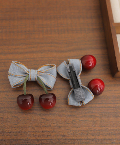 Multicolor Alloy Denim Resin Cherry a Pair Hairpin