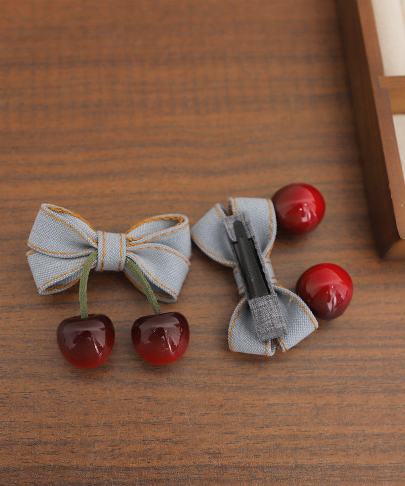 Multicolor Alloy Denim Resin Cherry a Pair Hairpin