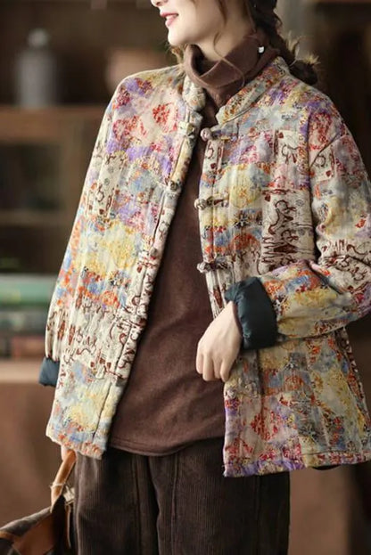 Limited Stock- Retro Thick Warm Print Cotton Coat