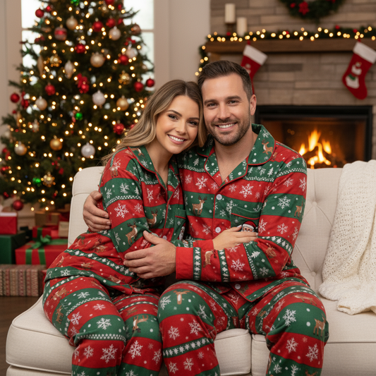 Holiday Family Button-Down Christmas Pajama Set