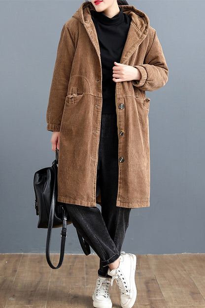 New Style Corduroy Cotton Jacket Loose Coat
