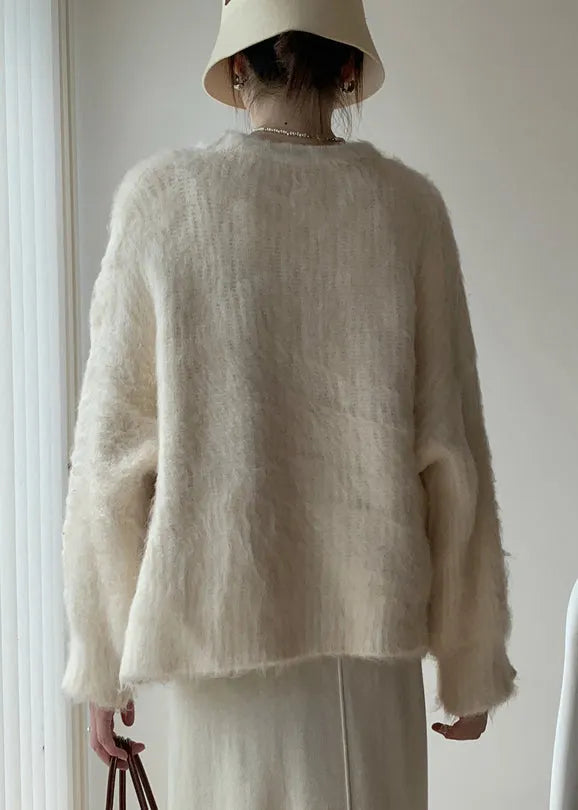 Grey Cozy Warm Knit Winter Sweaters O-neck