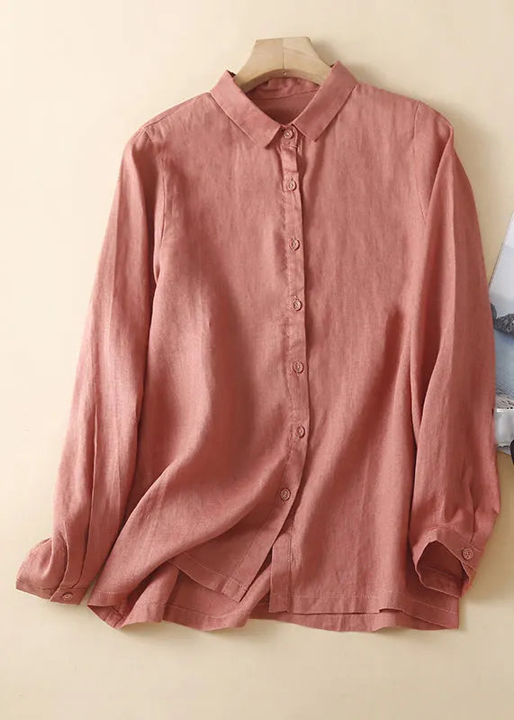 New Green Peter Pan Collar Button Cotton Shirt Spring