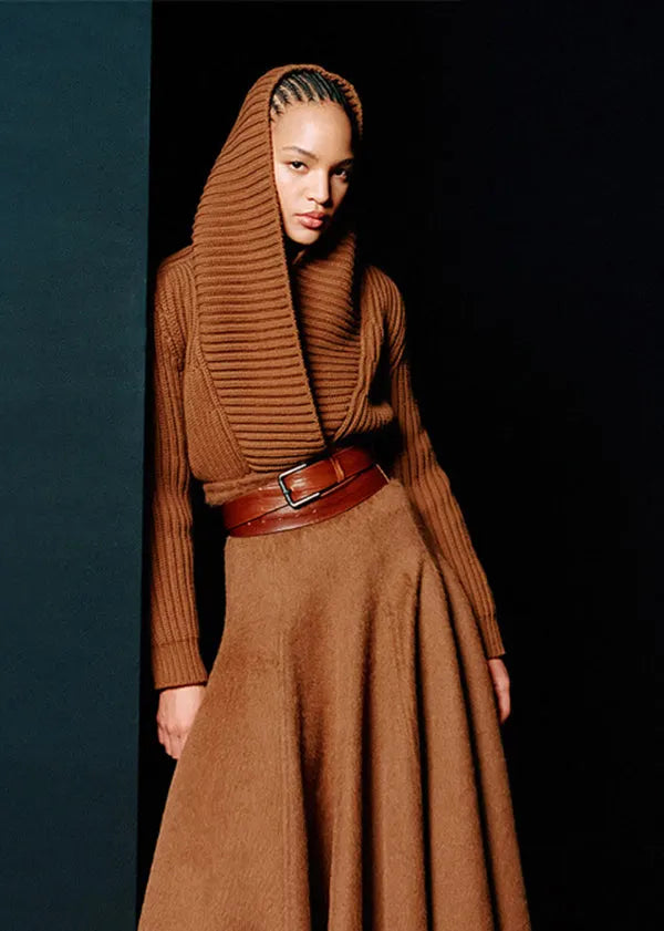 Caramel V Neck Knit Cardigans Fall