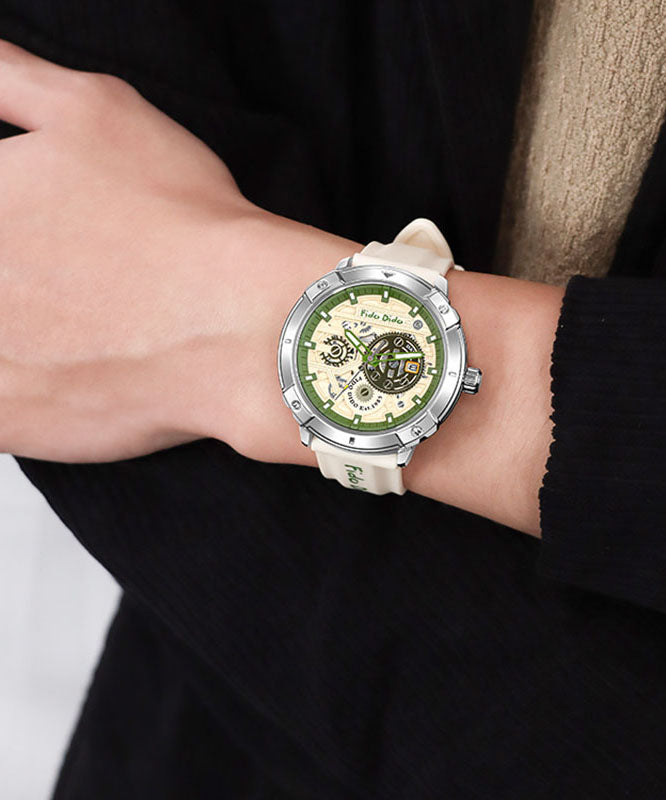 Retro Green Silicone Rubber Hollow Out Noctilucent Watches