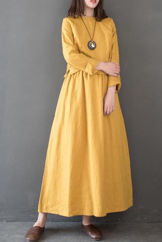 Linen Loose Maxi Dresses for Spring