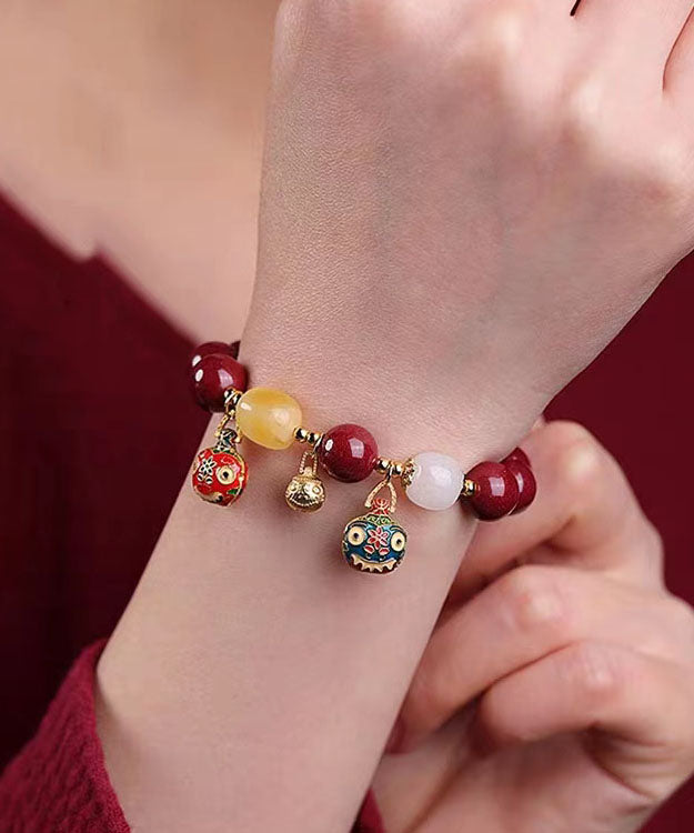 Mulberry Purple Gold Sand Swallowing Gold Beast Bracelet Charm Bracelet