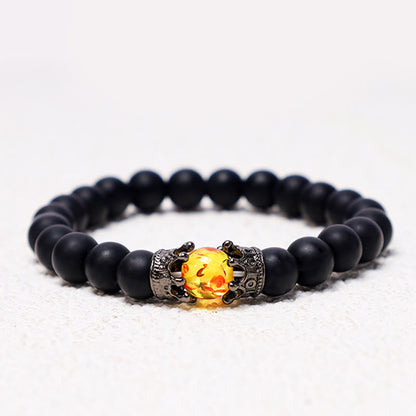 Natural Stone King and Queen Crown Healing Energy Spiritual Bracelet