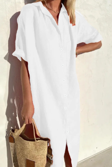 Summer Loose Cotton and Linen Dress