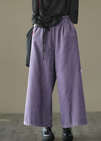Stylish Purple High Waist Wide Leg Pants