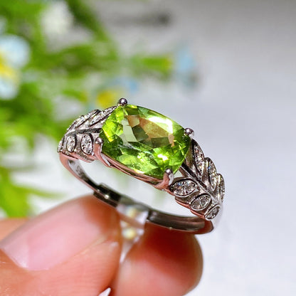 Adjustable S925 Crystal Healing Ring With Multi Gemstones