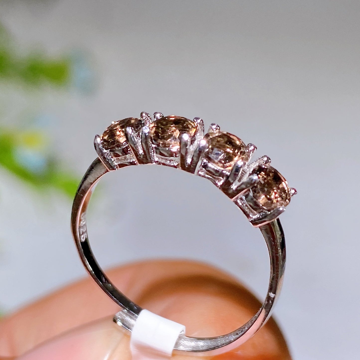 Adjustable S925 Crystal Healing Ring With Multi Gemstones