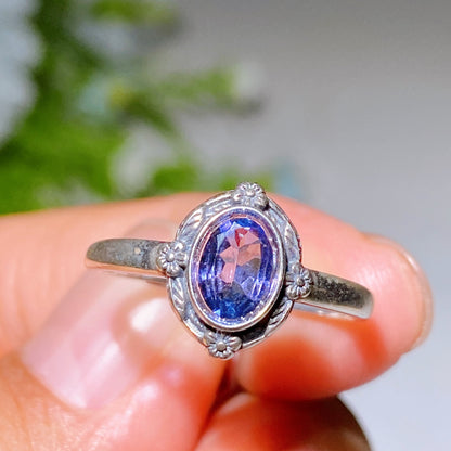 Adjustable S925 Crystal Healing Ring With Multi Gemstones