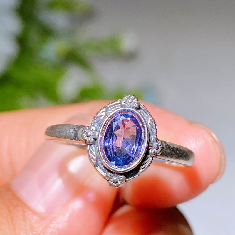 Adjustable S925 Crystal Healing Ring With Multi Gemstones