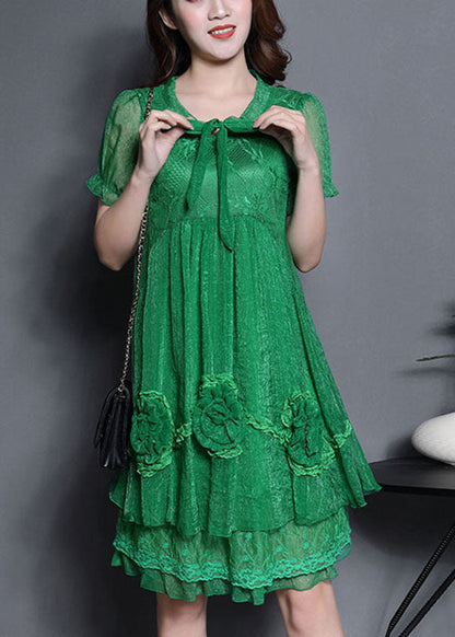 Classy Orange Silk Holiday Dress Summer