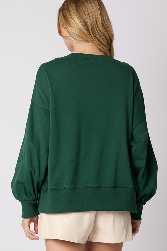 Christmas Bow Decorated Casual Long-Sleeve Sweatshirt