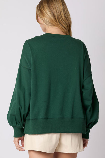 Christmas Bow Decorated Casual Long-Sleeve Sweatshirt