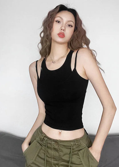 White U Neck Tank Vest Summer