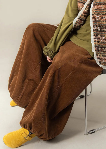 Art Caramel High Wais Patchwork Lantern Pants Fall
