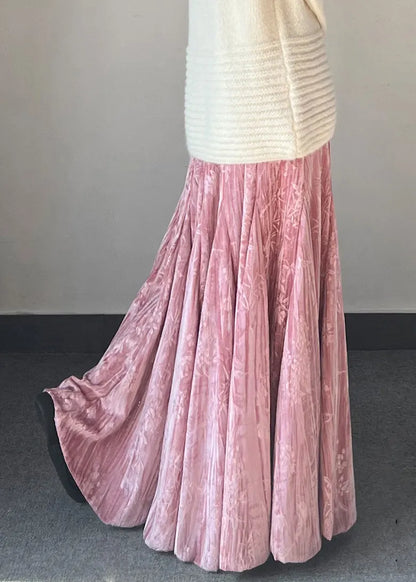 Jacquard Exra Large Hem Silk Velvet Skirt Spring