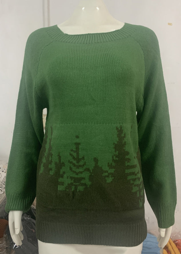Peacock Blue O Neck Cozy Knit Sweaters Fall