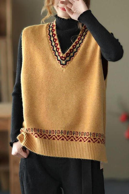 Winter Knitted Vest Sleeveless Sweater