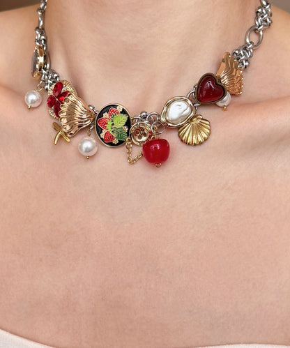 Red Strawberry Shell Pearl Adjustable Alloy Choke