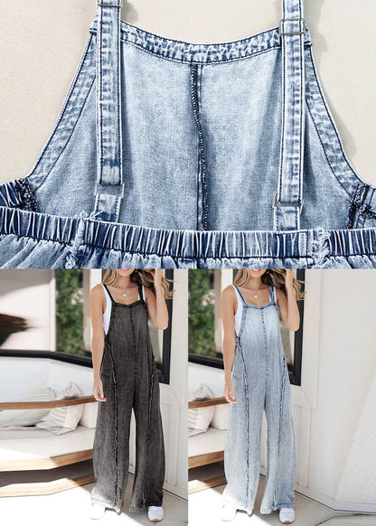 Dark Grey Slash Neck Jumpsuits Ruffled Summer