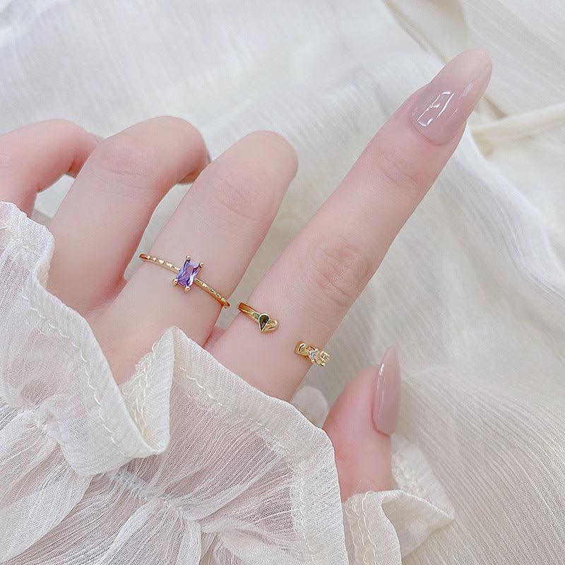 [sample ] Baguette Amethyst Ring - Lavender